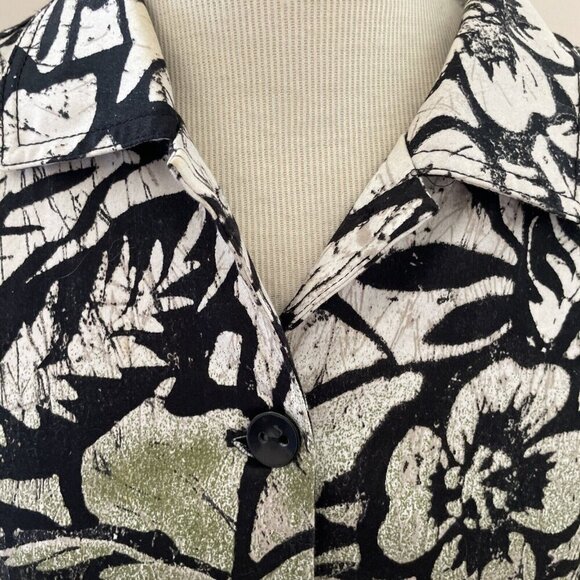 CHICO’S Women's Ombre Floral Jacket Sz S (0) Multicolor Stretch Denim Button Up - Picture 5 of 12